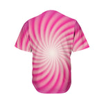 Pink Whirlpool Spiral Print Men's Baseball Jersey