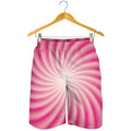 Pink Whirlpool Spiral Print Men's Shorts