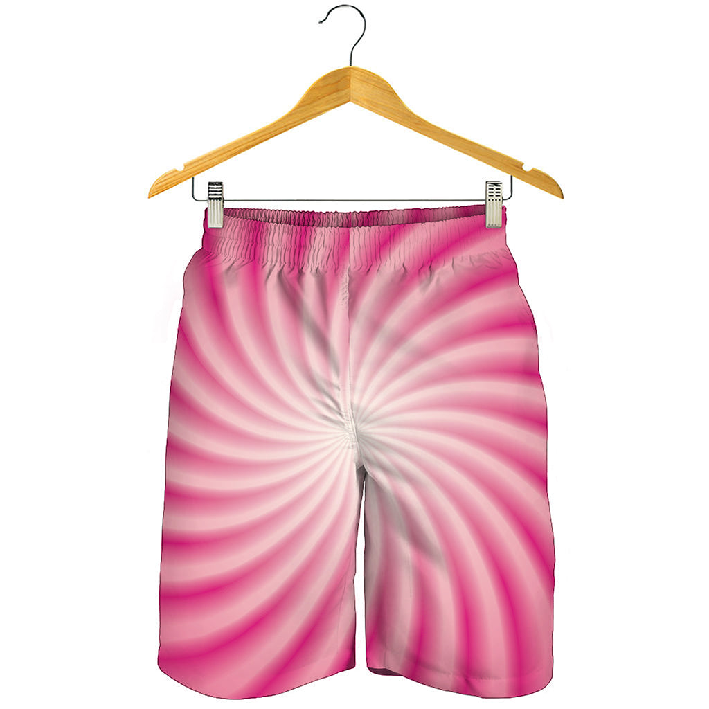Pink Whirlpool Spiral Print Men's Shorts
