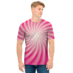 Pink Whirlpool Spiral Print Men's T-Shirt
