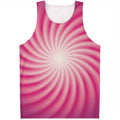 Pink Whirlpool Spiral Print Men's Tank Top