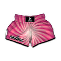Pink Whirlpool Spiral Print Muay Thai Boxing Shorts