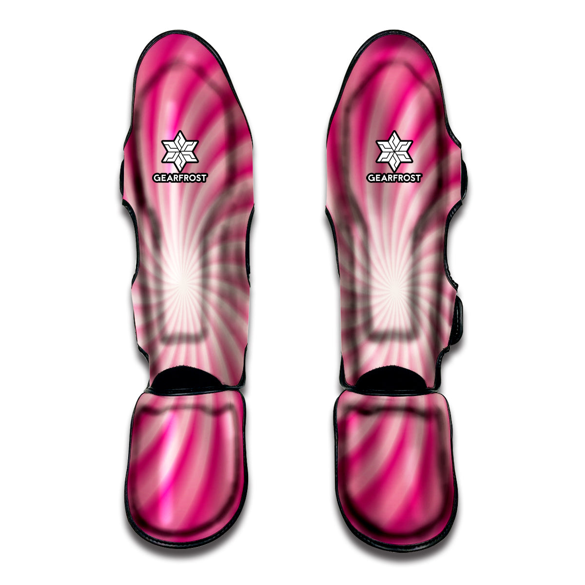 Pink Whirlpool Spiral Print Muay Thai Shin Guard