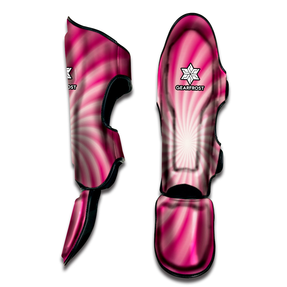 Pink Whirlpool Spiral Print Muay Thai Shin Guard