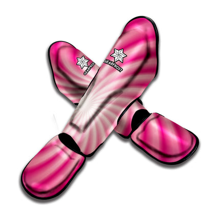 Pink Whirlpool Spiral Print Muay Thai Shin Guard