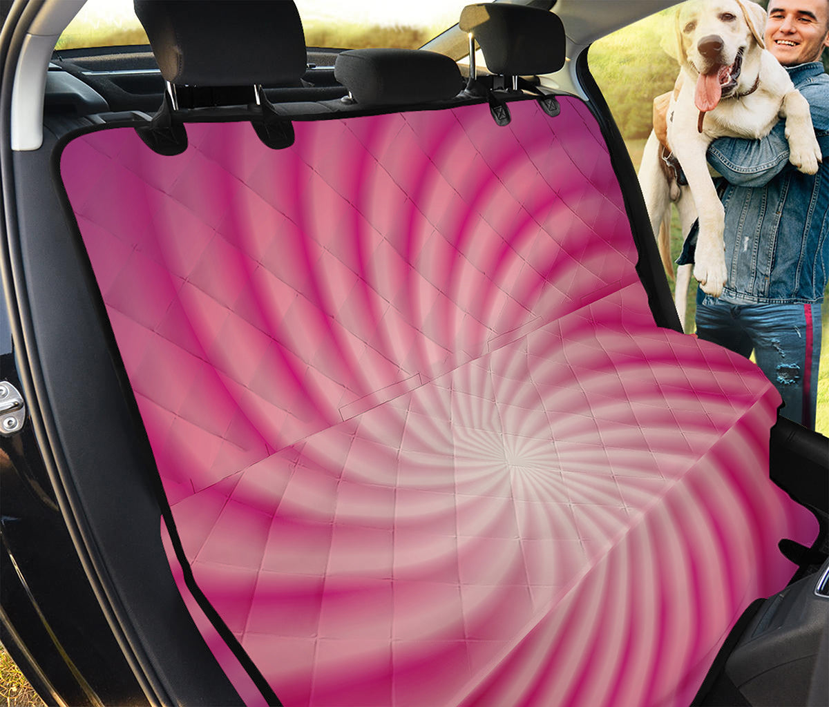 Pink Whirlpool Spiral Print Pet Car Back Seat Cover