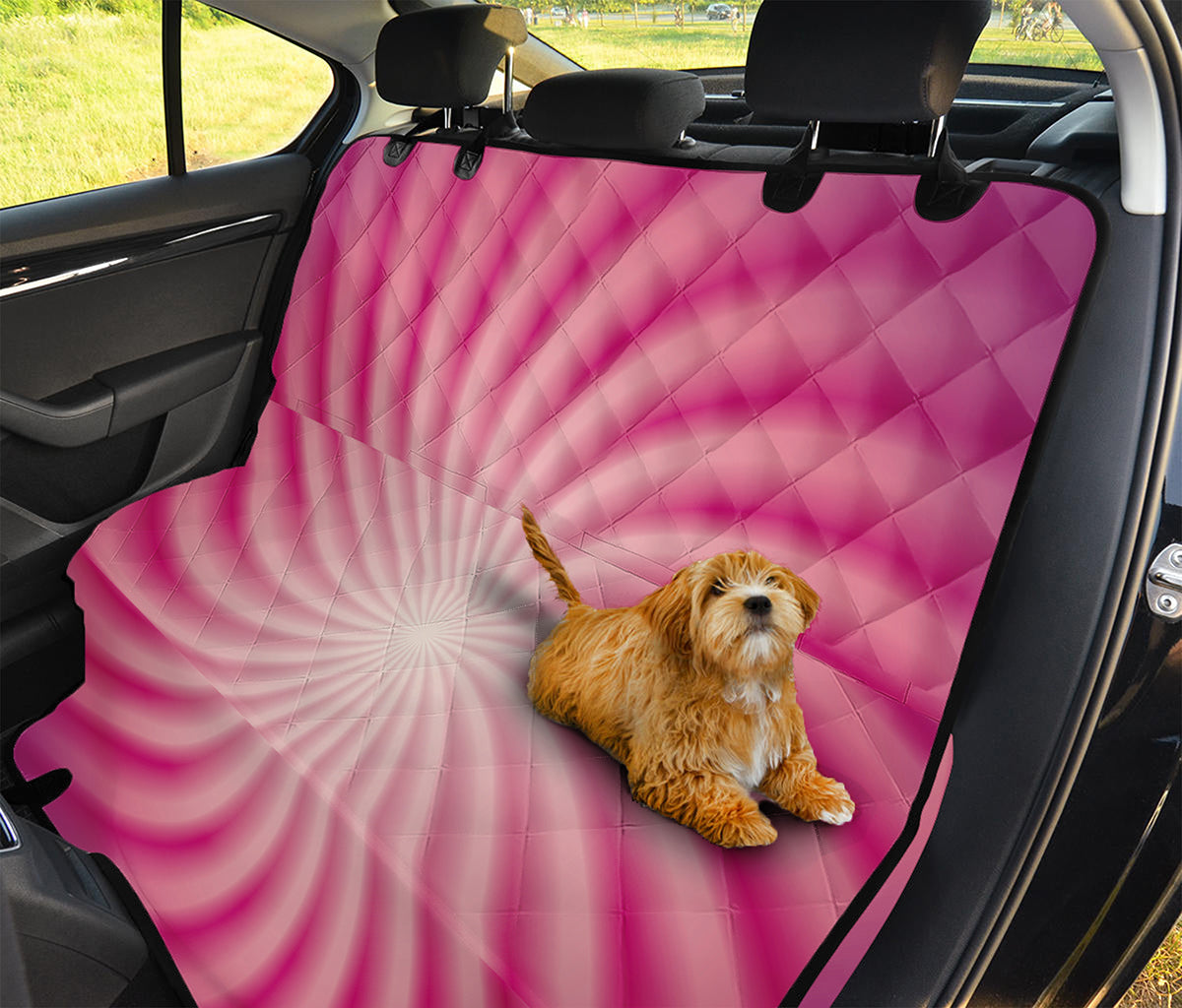Pink Whirlpool Spiral Print Pet Car Back Seat Cover