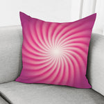 Pink Whirlpool Spiral Print Pillow Cover