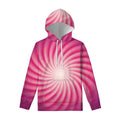 Pink Whirlpool Spiral Print Pullover Hoodie