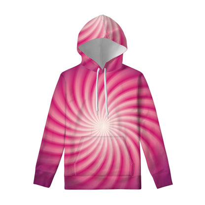 Pink Whirlpool Spiral Print Pullover Hoodie