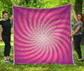 Pink Whirlpool Spiral Print Quilt