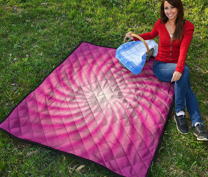 Pink Whirlpool Spiral Print Quilt