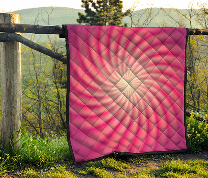 Pink Whirlpool Spiral Print Quilt