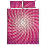 Pink Whirlpool Spiral Print Quilt Bed Set