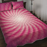 Pink Whirlpool Spiral Print Quilt Bed Set