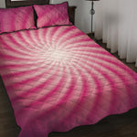 Pink Whirlpool Spiral Print Quilt Bed Set