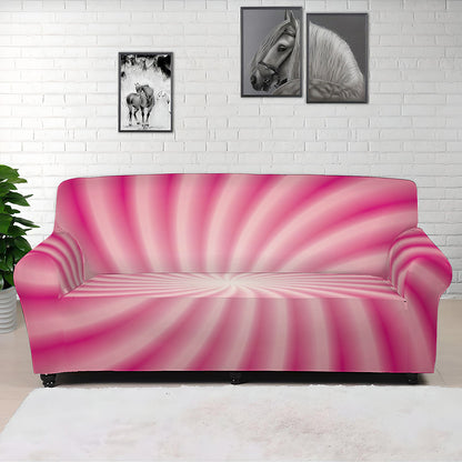 Pink Whirlpool Spiral Print Sofa Cover