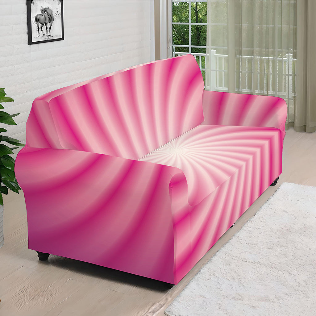 Pink Whirlpool Spiral Print Sofa Cover