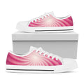 Pink Whirlpool Spiral Print White Low Top Sneakers
