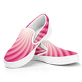 Pink Whirlpool Spiral Print White Slip On Sneakers