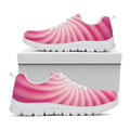 Pink Whirlpool Spiral Print White Running Shoes