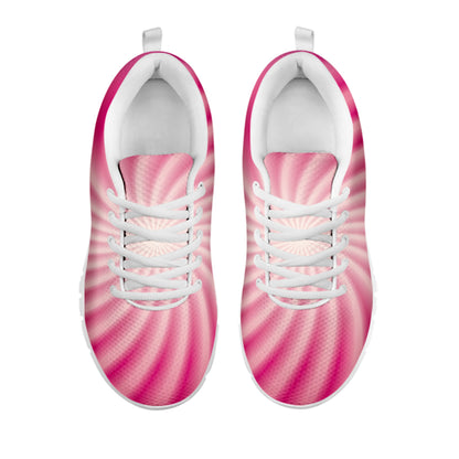 Pink Whirlpool Spiral Print White Sneakers