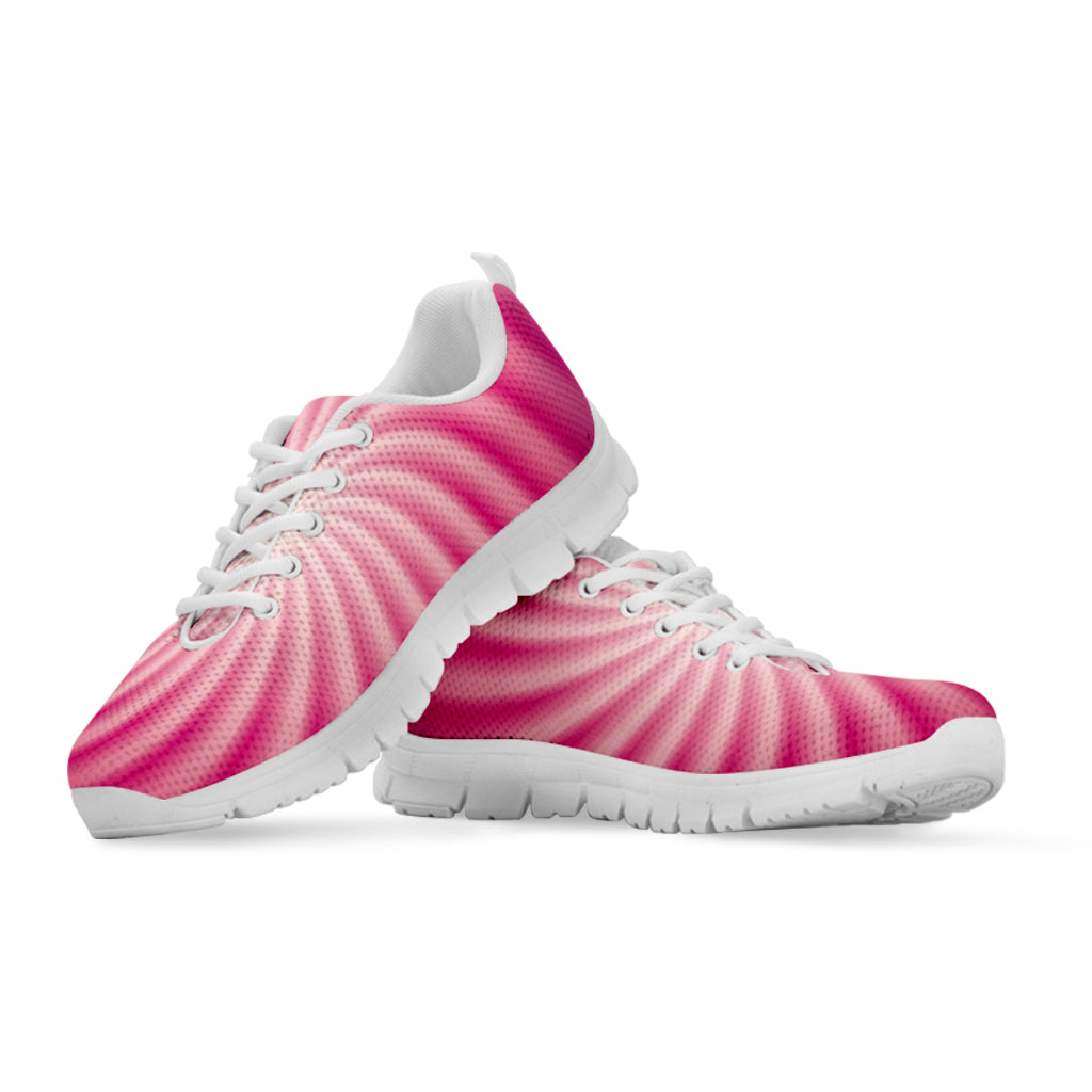 Pink Whirlpool Spiral Print White Sneakers