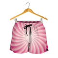 Pink Whirlpool Spiral Print Women's Shorts
