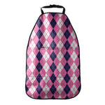 Pink White And Blue Argyle Pattern Print Car Seat Organizers