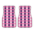 Pink White And Blue Argyle Pattern Print Front Car Floor Mats
