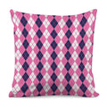 Pink White And Blue Argyle Pattern Print Pillow Cover