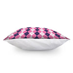 Pink White And Blue Argyle Pattern Print Pillow Cover