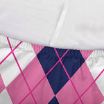 Pink White And Blue Argyle Pattern Print Sofa Cover