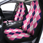 Pink White And Blue Argyle Pattern Print Universal Fit Car Seat Covers