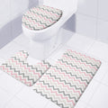 Pink White And Grey Chevron Print 3 Piece Bath Mat Set
