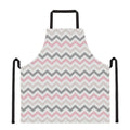 Pink White And Grey Chevron Print Apron