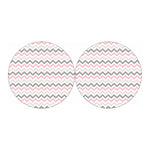 Pink White And Grey Chevron Print Car Coasters