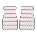 Pink White And Grey Chevron Print Front Car Floor Mats