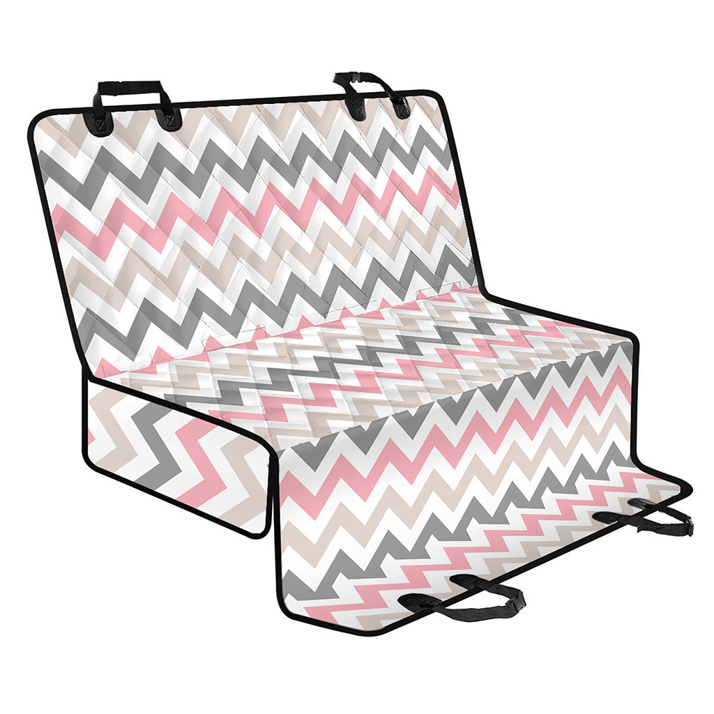 Pink White And Grey Chevron Print Pet Car Back Seat Cover