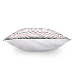 Pink White And Grey Chevron Print Pillow Cover