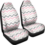 Pink White And Grey Chevron Print Universal Fit Car Seat Covers