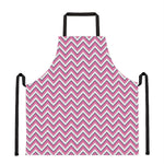 Pink White And Navy Chevron Print Apron