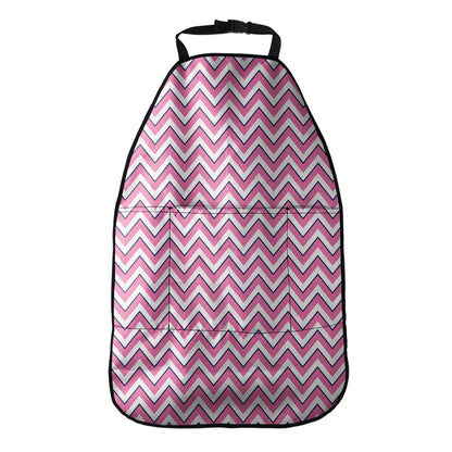 Pink White And Navy Chevron Print Car Seat Organizers