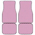 Pink White And Navy Chevron Print Front and Back Car Floor Mats