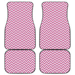 Pink White And Navy Chevron Print Front and Back Car Floor Mats