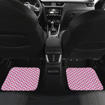 Pink White And Navy Chevron Print Front and Back Car Floor Mats