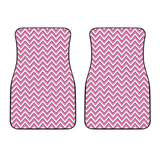 Pink White And Navy Chevron Print Front Car Floor Mats