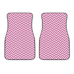 Pink White And Navy Chevron Print Front Car Floor Mats