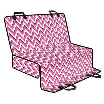 Pink White And Navy Chevron Print Pet Car Back Seat Cover