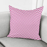 Pink White And Navy Chevron Print Pillow Cover